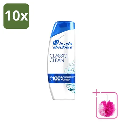 Imagen del producto de 10 botellas de champú Head & Shoulders Classic Clean - 400 ml - Paquete económico - 10 unidades