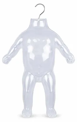 Produktbild von 1 x Kindertorso Transparent – Halbschale Kinder Kunststoff – Oberkörper Jugendlicher Halbplastik Kind – Kids Mannequin Schaufensterpuppe mit Haken Dekotorso