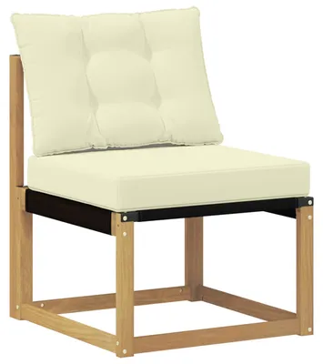 Produktbild von vidaXL Outdoor Mittelsofa Massivholz Akazie und Textilene Stoff Weiß
