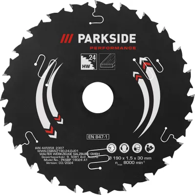 Produktbild von PARKSIDE PERFORMANCE® Kreissägeblatt (24 Zähne PKSBP 19024 A1)