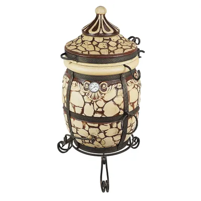 Produktbild von Tandoor „Stein“ – Traditioneller Schamott-Ofen für authentischen Grillgenuss und gesunde Küche, Tandyr für aromatisches Grillen und Backen.