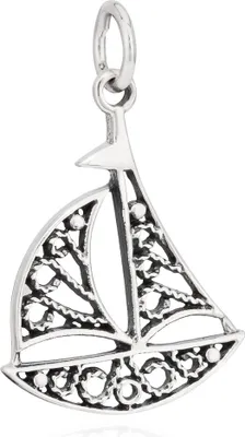 Produktbild von Kettenanhänger Segelboot 925 Silber 23x16mm Meer Silberanhänger Maritim Amulett
