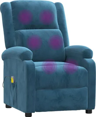Produktbild von vidaXL Massagesessel Blau Samt