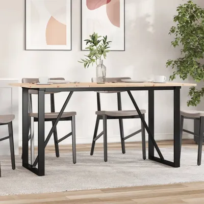 Produktbild von vidaXL Esstisch O-Gestell 140x80x75 cm Massivholz Kiefer und Stahl