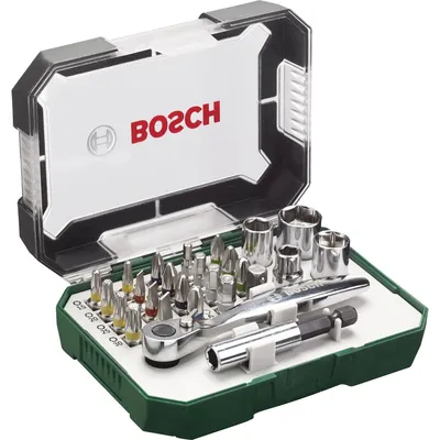 Obrázek produktu pro Bosch 2 607 017 322, 26 kusů, Šestihran (metrická míra), Křížový, PZ 1, PZ 2, PZ 3, PH 1/2/2/3, PZ 1/2/3, S 4/5/6, T 10/15/20/25/30, HEX 3/4/5/6, 314 g, 125 mm