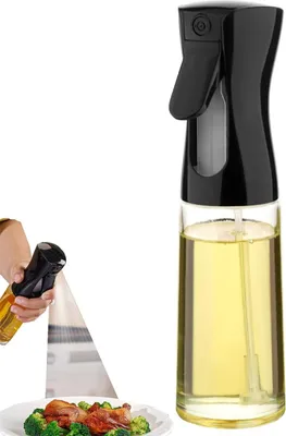 Produktbild von Ölspray Zum Kochen, Oil Sprayer, 200 ml Glas Lebensmittelechter Ölsprüher Für Speiseöl, Öl Sprühflasche Für Speiseöl Für Heißluftfritteuse, Bbq, Grillen Küchenwerkzeuge