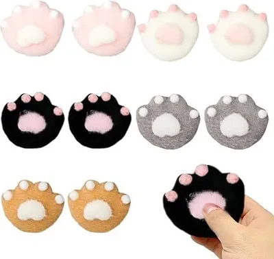 Produktbild von 10 Stück Taba Squishy,Cat Paw Squishy,Lustiges Katzenpfoten Squishy,Weiches Katzenpfoten Quetschspielzeu,Cat Paw Anti Stress Ball,Angstlinderung