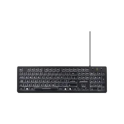 Image de Perixx PERIBOARD-317, DE, clavier rétro-éclairé, USB filaire, gros caractères d'imprimerie, noir