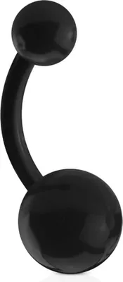 Produktbild von viva-adorno 1 Stück Bauchnabel Piercing Banane Acryl Kunststoff Kugeln verschiedene Farben Z318, schwarz