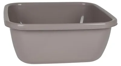 Produktbild von Schüssel 15L eckig mit Griff aus Kunststoff Haushaltsschüssel Küchenschüssel, Farbe:taupe