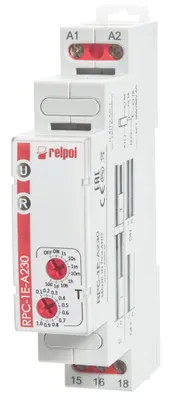 Produktbild von Zeitrelais, 1 Kontakt, Einschaltverzögerung, 230 VAC 16 A 8 Zeitbereiche für Hutschiene RPC-1E-A230