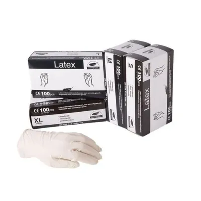 Obrázok produktu pre Rukavice Comfort | latex | práškové S | biele | 100 kusov