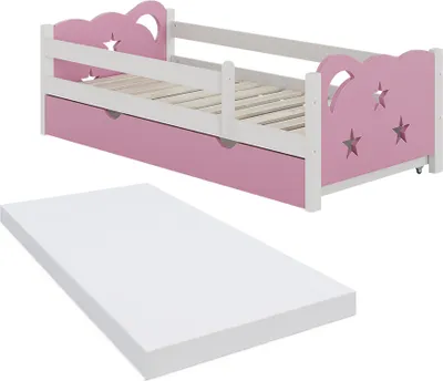 Immagine prodotto di Letto per bambini Vitalispa Jessica rosa 80x160 cm con cassetto e materasso, Model 40340