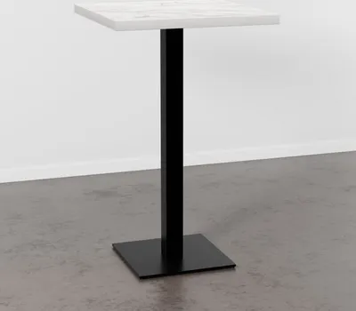 Produktbild von Gastro Stehtisch 50x50 cm | Marmor Weiß | Gusseisengestell