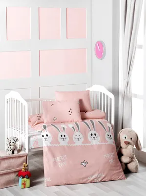 Produktbild von L'Essentiel Linge de Maison, Bunny, Baby-Bettbezug-Set, Lachs, 100 x 150 cm