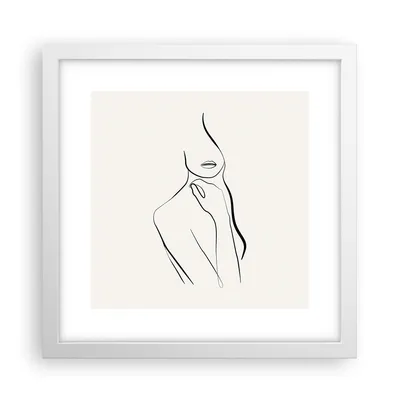 Produktbild von Gerahmtes Poster - Weißer Rahmen - Frau Skizze Zeichnung - 30x30 cm - Wand Bild - Wanddeko - Wandbilder - Kunstposter - Wandposter - Bilderrahmen - Bilder - Kunstdruck - P2WAC30x30-5045