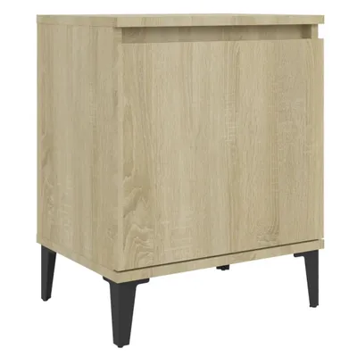Obrázok produktu pre Nočný stolík s kovovými nohami dub sonoma 40x30x50 cm