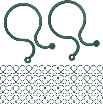 Produktbild von 200 Pflanzenclips für Tomaten aus robustem Kunststoff, grüne Befestigungsclips für Kletterpflanzen sowie Rankhilfe für Blumen und Gemüse im Hausgarten