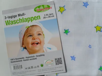Produktbild von Odenwälder 30002-1776 Mull-Waschlappen 3er Pack - Sterne