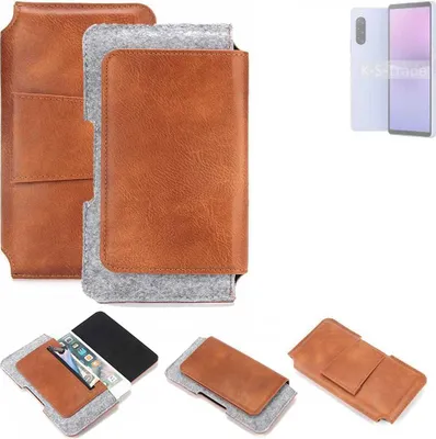Produktbild von K-S-Trade Handyhülle Schutzhülle kompatibel mit Sony Xperia 10 V Gürteltasche Holster Gürtel Tasche Smartphone Tasche Handy Hülle Polyurethan+ Filz,
