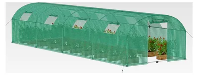 Produktbild von Foliengewächshaus 3x8 m mit 8 Fenstern für Anzucht und Pflanzenzucht