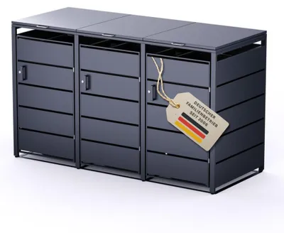 Produktbild von Mülltonnenbox Verkleidung 3er Anthrazit
