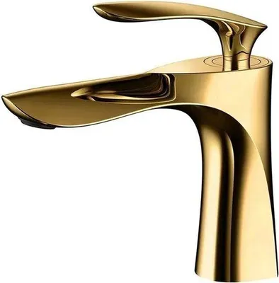Produktbild von Badkamermengkraan mit Wasserfall-Effekt, Einhandmengkraan, Toilettenspülung, Goldfarbe