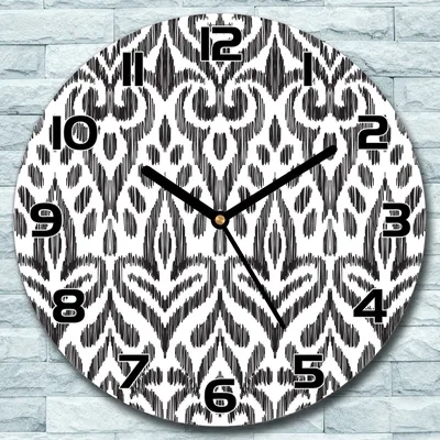Produktbild von Wanduhr aus Glas Rund fi 30 Skizziertes Muster Quarz Deko Wohnzimmer Büro