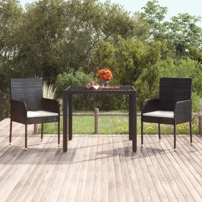 Produktbild von Gartenstühle mit Kissen 2 Stk. Poly Rattan Schwarz , Gartenstühle Design 2024