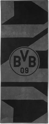 Produktbild von Borussia Dortmund BVB Badetuch grau/schwarz 70 x 180 cm