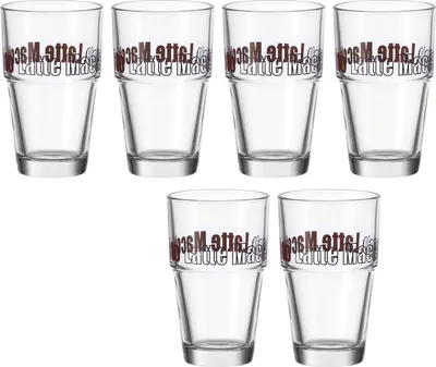 Produktbild von LEONARDO 043399 'Solo' Leonardo 043399 Latte Macchiato Becher 'Solo' 400ml, Glas, H 14cm, transparent (6er Pack)