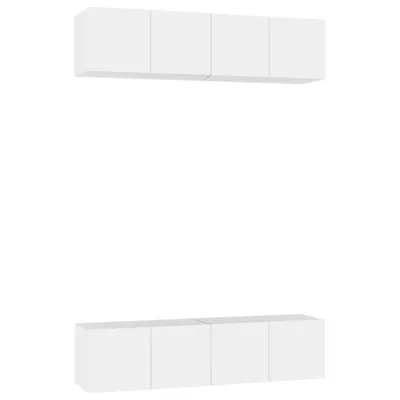 Obrázek produktu pro vidaXL TV skříňky 4 ks. Bílé 60x30x30 cm výrobek z odvozeného dřeva