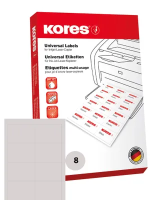 Image de Etiquette laser 105x74,0 blanche Kores 800er