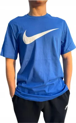 Produktbild von Nike Herren T-Shirt mit Swoosh-Logo, Modell MENS HOMME, Klassisch, Kurzarm, Blau