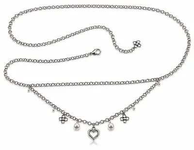 Produktbild von Ketten-Trachtengürtel "Herz und Perle" | Altsilber Variante: S/M (110 cm)