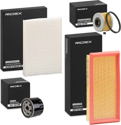 Produktbild von RIDEX Filterset Inspektionspaket Filtersatz für RENAULT KANGOO (KC0/1) KANGOO Express (FC0/1) MEGANE I (BA0/1)