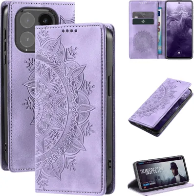 Produktbild von Mandala Handyhülle für Xiaomi 15T RFID Schutz Klapphülle Case Cover Design Schutzhülle Farbe: Violett