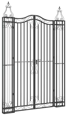 Produktbild von vidaXL Gartentor Schwarz 121x8x180 cm Schmiedeeisen