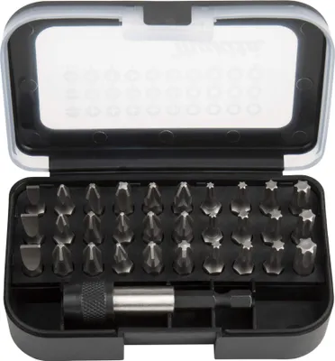 Produktbild von Makita D-30667, 31 Stück(e), Phillips, Pozidriv, Schlitz, Torx, PH1, PH2, PH3, PZ1, PZ2, PZ3, T10, T15, T20, T25, T30, T40, 5.5 mm, 6.5mm