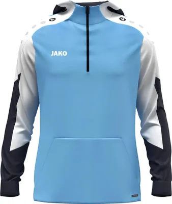 Produktbild von Jako Dynamic Polyester Hoodie Kinder hellblau weiß marine Gr 152