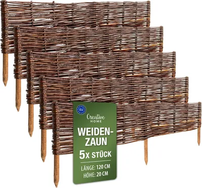 Zdjęcie produktu dla Creative Home Obramowanie grządki z wikliny, zestaw 5 sztuk | 120 x 20 cm (+/- 1 cm)