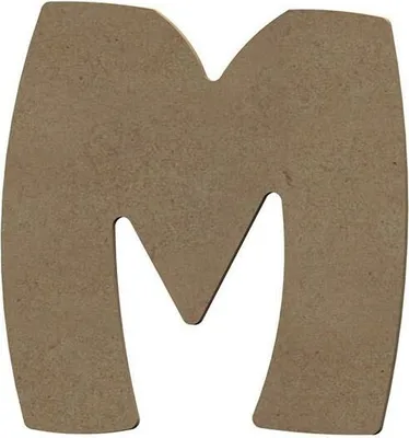 Image de Lettre majuscule M en bois MDF pour décoration - 8 cm