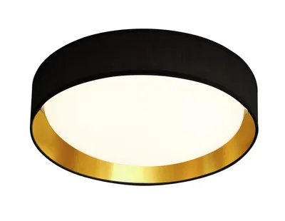 Obrázok produktu pre Gianna LED stropné svietidlo 50cm textilné tienidlo čierno-zlaté okrúhle 15W teplá biela