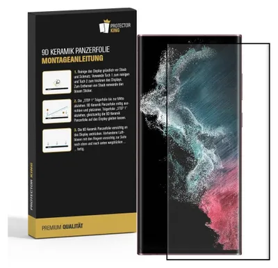 Produktbild von 6x 9D Keramik für Samsung Galaxy S22 Ultra FULL-CURVED Panzerfolie Displayschutz Panzerschutz Schutzfolie Displayfolie Folie ANTI-SHOK ANTI-BRUCH-ANTI-STOß