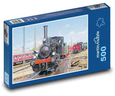 Obrázok produktu pre Puzzle 500 Historická parná lokomotíva na stanici - martinpuzzle