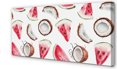 Produktbild von Leinwandbild 100x50 Wandkunst Kokoswassermelone