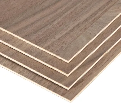 Produktbild von 4-teiliges Set Schwarznuss Sperrholzplatten 3 mm – 11,8"x8,46" (A4) – Rohholz für Lasergravur und CNC-Bearbeitung