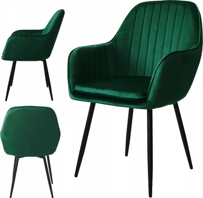 Immagine prodotto di Ekspand | Sedia QUEEN - 85 cm - Verde - Design moderno - Velluto e comfort di alta qualità