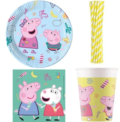 Produktbild von Kindergeburtstag Party Set Peppa Wutz Geburtstag Deko Party Set Peppa Pig