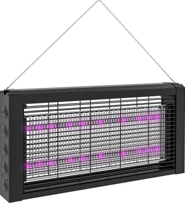 Produktbild von HOMCOM Mückenvernichtungslampe mit LED-Leuchten, elektrischer Mückenvernichtungseffekt, 60 m², für Innenaufhängung oder unabhängiges Gerät, 49 x 6 x 25 cm, Schwarz